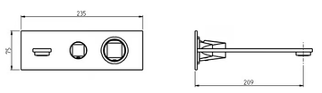ALINE 49528V3 - Wall-mounted stainless steel bathtub mixer with diverter by Rubinetterie Frattini - view 3